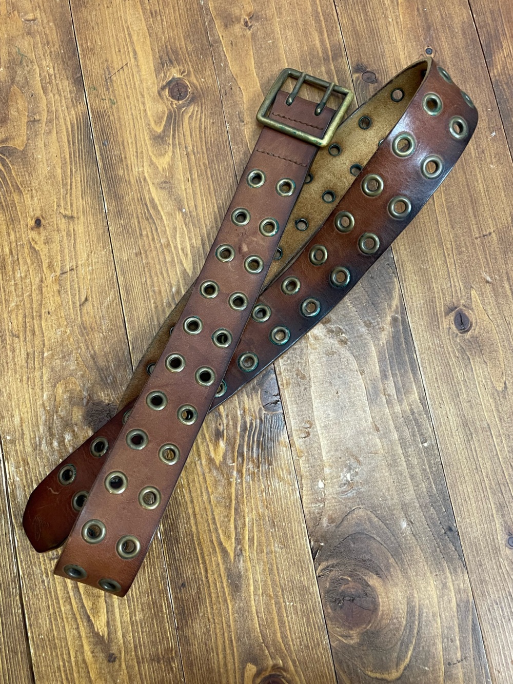 American Eagle outfitters brown leather belt with grommets size 36